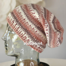 Load image into Gallery viewer, Fair Isle Slouchy Hat Yarn Kits Faded Rose 105