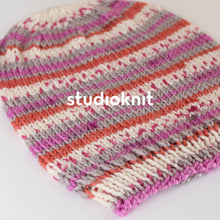 Load image into Gallery viewer, Fair Isle Slouchy Hat Yarn Kits Hibiscus 108