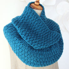 Load image into Gallery viewer, Long Raindrops Infinity Scarf Knitting Pattern (PDF Download)