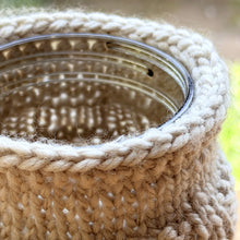 Load image into Gallery viewer, Basket Weave Mason Jar Cozy Knitting Pattern (PDF Download)