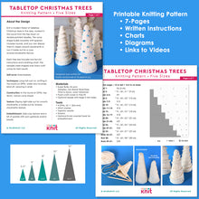Load image into Gallery viewer, Tabletop Christmas Trees Knitting Pattern (PDF Download)