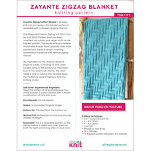 Load image into Gallery viewer, Zayante Zigzag Blanket (5 Sizes): Beginner-Friendly Knitting Pattern