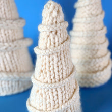 Load image into Gallery viewer, Tabletop Christmas Trees Knitting Pattern (PDF Download)