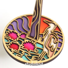 Load image into Gallery viewer, Portable Wrist Yarn Holder • Mini Minder Seaside Heron Bird