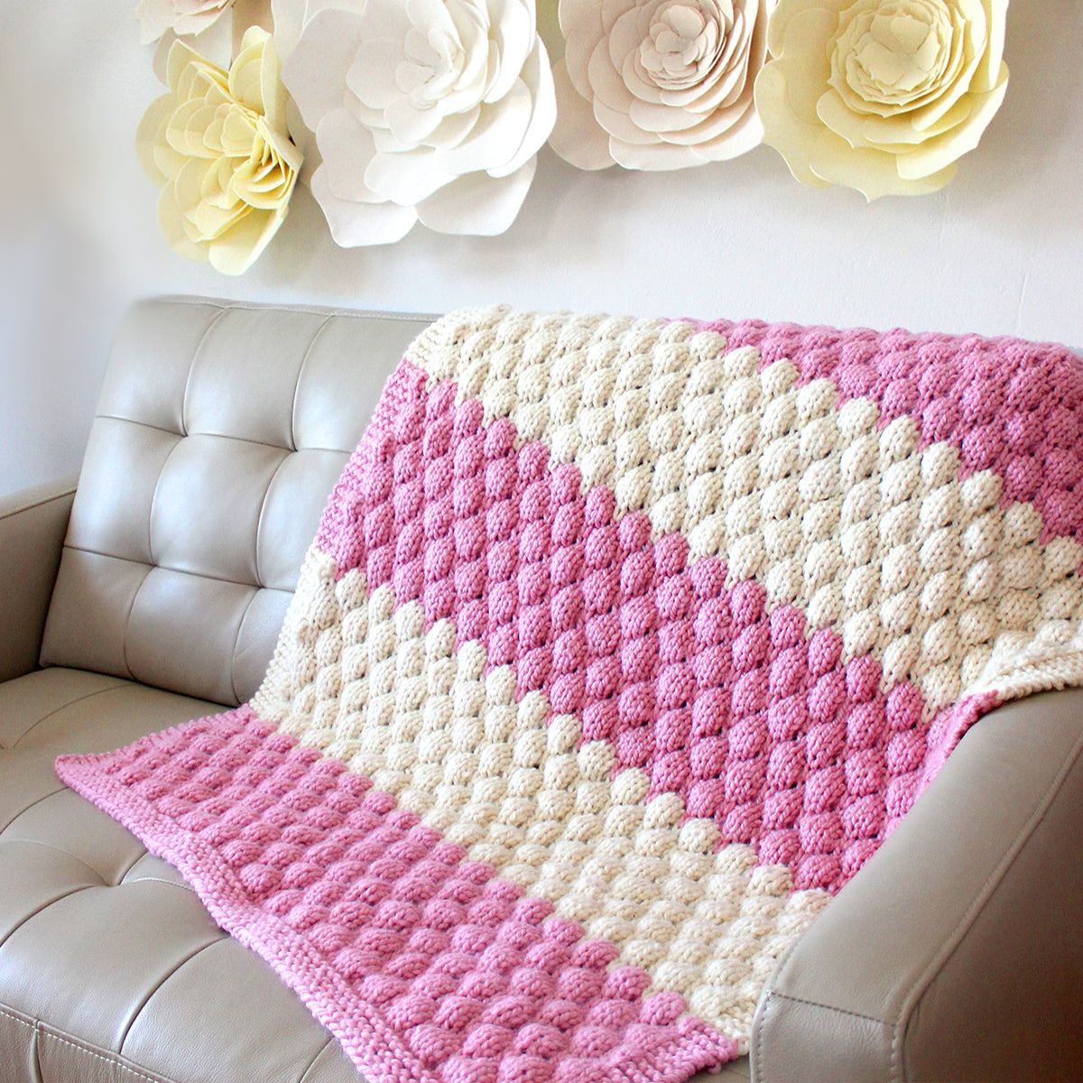 Chunky Knit Blanket - Classic Pattern – PinkUnicornStudio