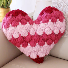 Load image into Gallery viewer, Bubble Stitch Heart Pillow: Knitting Pattern (PDF Download)