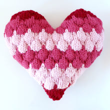 Load image into Gallery viewer, Bubble Stitch Heart Pillow: Knitting Pattern (PDF Download)