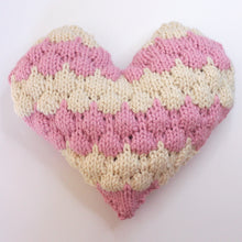 Load image into Gallery viewer, Bubble Stitch Heart Pillow: Knitting Pattern (PDF Download)