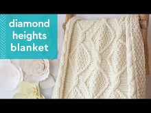 Load and play video in Gallery viewer, Diamond Heights Cable Blanket: Knitting Pattern (PDF Download)

