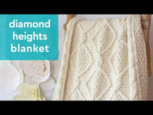 Load and play video in Gallery viewer, Diamond Heights Cable Blanket: Knitting Pattern (PDF Download)