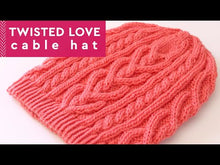 Load and play video in Gallery viewer, Twisted Love Heart Cable Knit Hat Pattern (PDF Download)