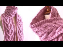 Load and play video in Gallery viewer, Heart Cable Knit Scarf Pattern (PDF Download)
