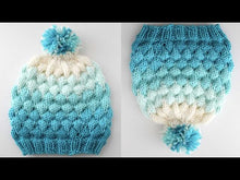 Load and play video in Gallery viewer, Bubble Beanie Knitting Pattern Adult Size (PDF Download)