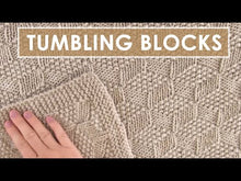 Load and play video in Gallery viewer, Tumbling Blocks Blanket (6 Sizes): Beginner-Friendly Knitting Pattern
