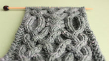 Load image into Gallery viewer, Fancy Celtic Cable Scarf Knitting Pattern (PDF Download)