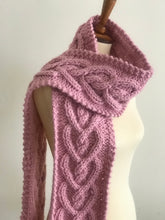Load image into Gallery viewer, Heart Cable Knit Scarf Pattern (PDF Download)