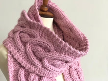 Load image into Gallery viewer, Heart Cable Knit Scarf Pattern (PDF Download)