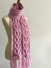 Load image into Gallery viewer, Heart Cable Knit Scarf Pattern (PDF Download)
