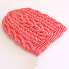 Load image into Gallery viewer, Twisted Love Heart Cable Knit Hat Pattern (PDF Download)