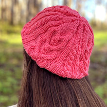 Load image into Gallery viewer, Twisted Love Heart Cable Knit Hat Pattern (PDF Download)