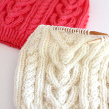 Load image into Gallery viewer, Twisted Love Heart Cable Knit Hat Pattern (PDF Download)