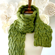 Load image into Gallery viewer, Meadow Vine Reversible Cable Scarf Knitting Pattern (PDF Download)