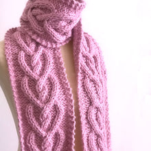 Load image into Gallery viewer, Heart Cable Knit Scarf Pattern (PDF Download)
