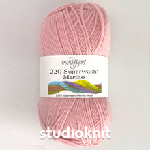 Load image into Gallery viewer, Twisted Love Heart Cable Knit Hat Yarn Kits • Cascade 220 Superwash Merino Yarn &amp; Pattern Apricot Blush 100
