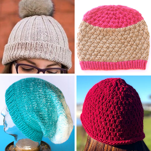 Easy Hat Knitting Pattern Bundle