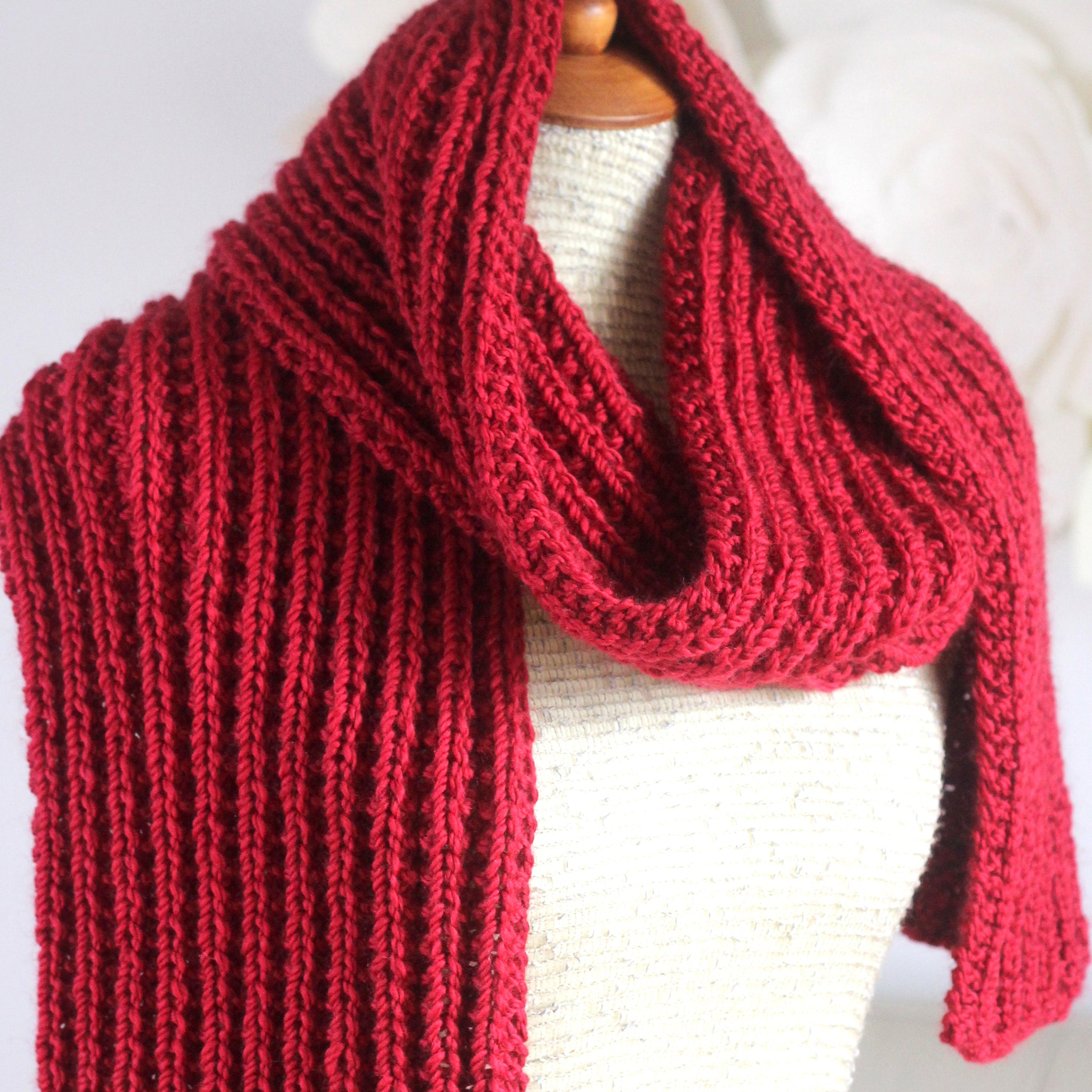 【todayful】Rib Knit Muffler /red Hot Frosty Scarf Knitting Pattern (PDF Download) – StudioKnit