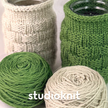 Load image into Gallery viewer, Mason Jar Cozy Yarn Kits (Makes 4 Large Cozies) • Cascade 128 Yarn &amp; Pattern
