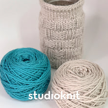 Load image into Gallery viewer, Mason Jar Cozy Yarn Kits (Makes 4 Large Cozies) • Cascade 128 Yarn &amp; Pattern
