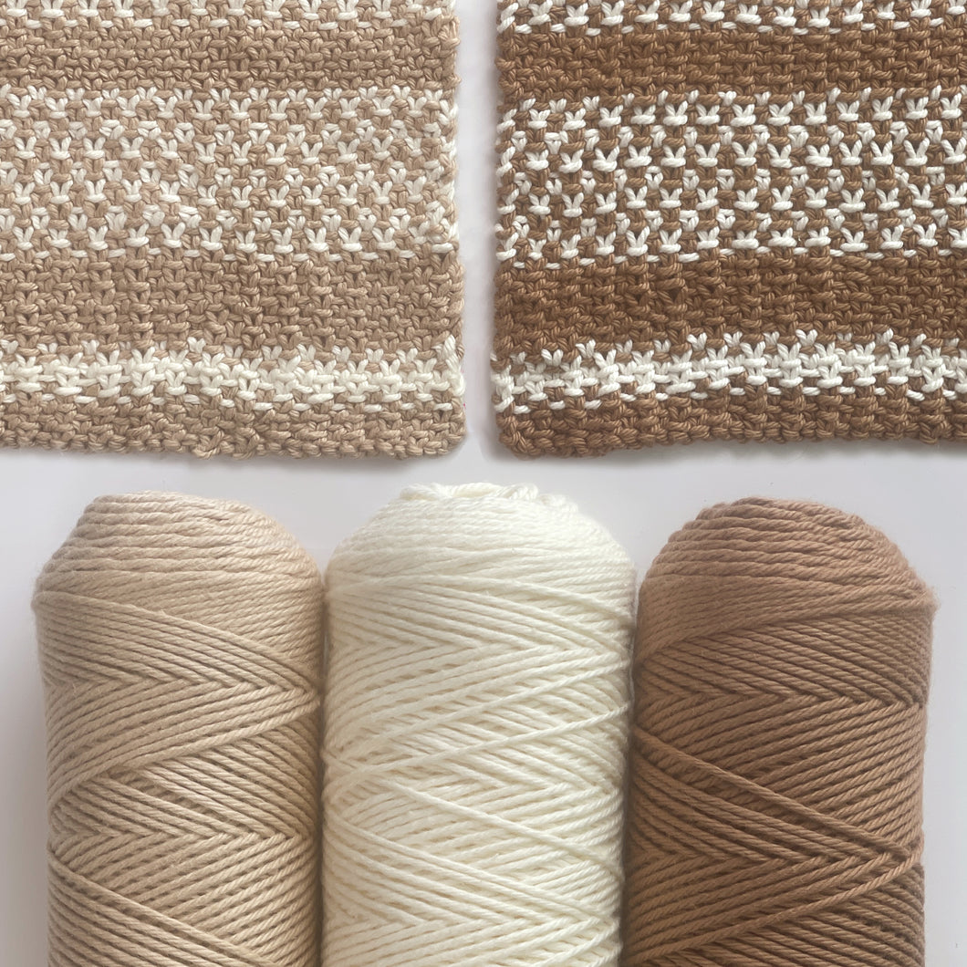 Linen Dishcloth Yarn Kits Coastal Cocoa