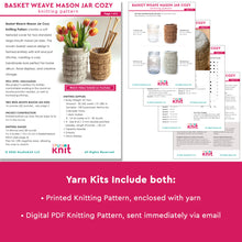 Load image into Gallery viewer, Mason Jar Cozy Yarn Kits (Makes 4 Large Cozies) • Cascade 128 Yarn &amp; Pattern
