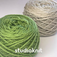 Load image into Gallery viewer, Swift Cowl Yarn Kits (Makes 2 Cowls) • Cascade 128 Yarn &amp; Pattern Moss Green Stripes
