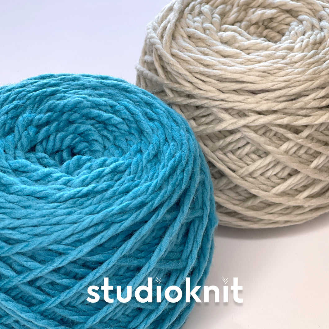 Swift Cowl Yarn Kits (Makes 2 Cowls) • Cascade 128 Yarn & Pattern Teal Stripes