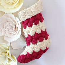 Load image into Gallery viewer, Bubble Christmas Stocking Knitting Pattern (PDF Download)
