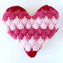 Load image into Gallery viewer, Bubble Stitch Heart Pillow: Knitting Pattern (PDF Download)
