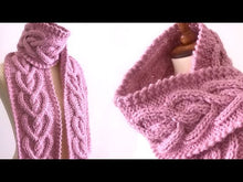 Load and play video in Gallery viewer, Heart Cable Knit Scarf Pattern (PDF Download)
