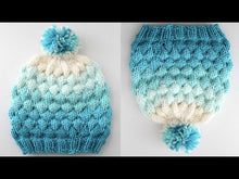 Load and play video in Gallery viewer, Bubble Beanie Knitting Pattern Adult Size (PDF Download)
