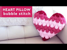 Load and play video in Gallery viewer, Bubble Stitch Heart Pillow: Knitting Pattern (PDF Download)
