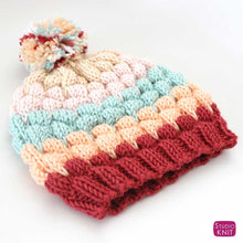 Load image into Gallery viewer, Bubble Beanie Knitting Pattern Adult Size (PDF Download)
