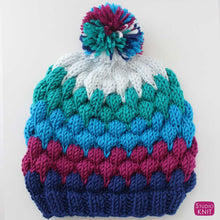 Load image into Gallery viewer, Bubble Beanie Knitting Pattern Adult Size (PDF Download)
