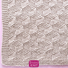 Load image into Gallery viewer, Easy Knitted Blanket in Tumbling Blocks Pattern - PDF Download
