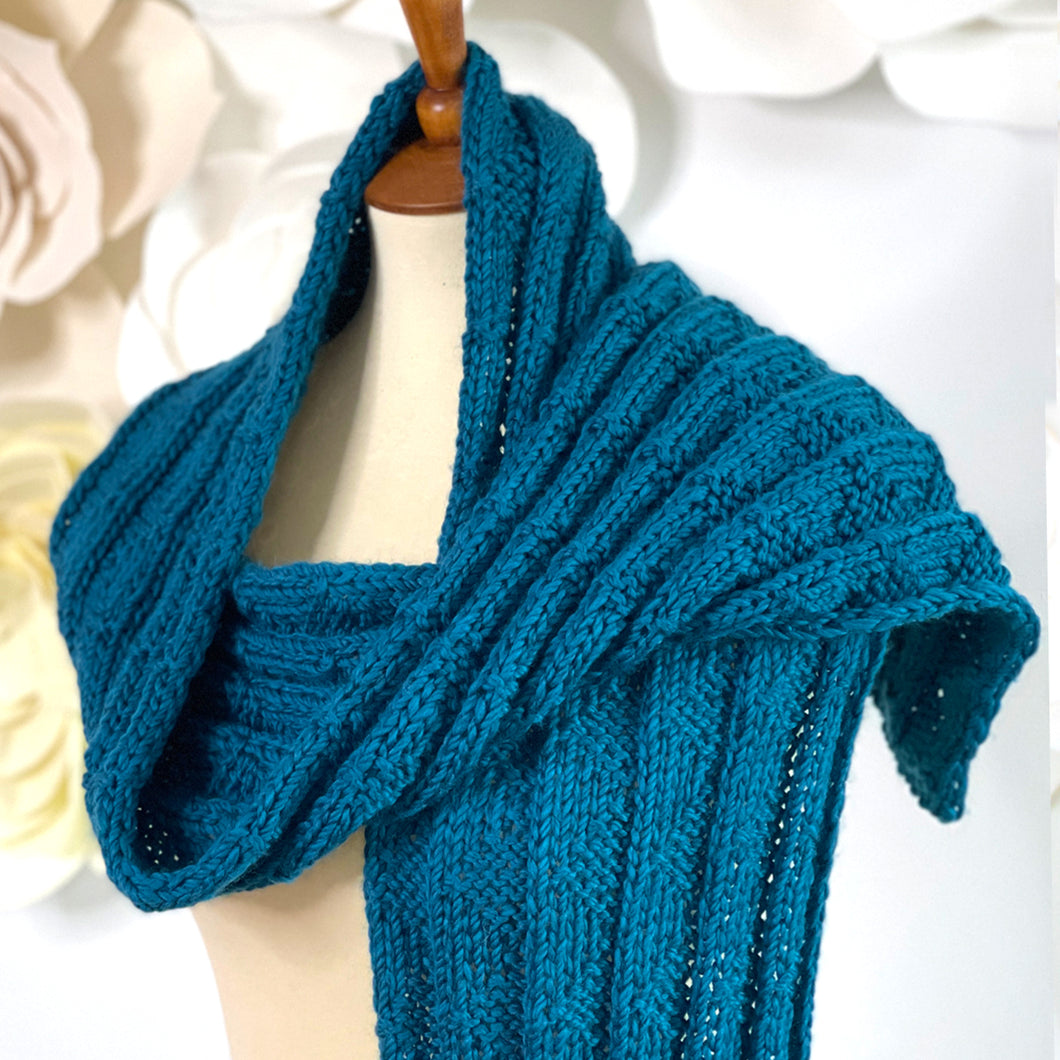 Pennant Pleating Scarf Knitting Pattern (PDF Download)